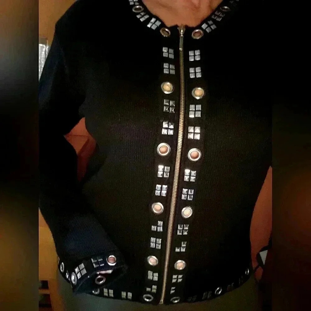 Vintage Victoria Harbour Embellished  Sweater Cardigan Womens M fits Like LARGE